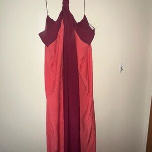 Elegant Burgundy and Red Women's Dress